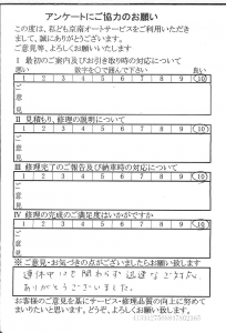 八王子で板金をしたお客様の声