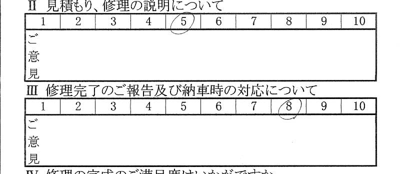 八王子で板金をしたお客様の声