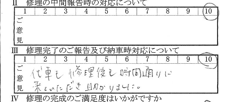 多摩で板金をしたお客様の声